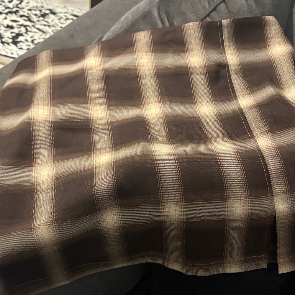 BP Brown Plaid Mini Skirt